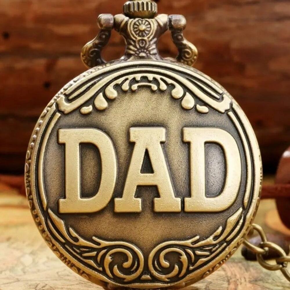 DAD Bronze Pocket Watch Steampunk Fathers Day Anniversary Christmas Gift - NEW!!